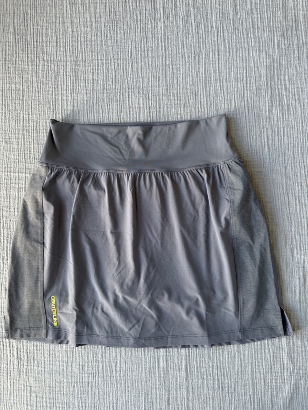 Women's Gray Athletic Skirt with Smooth Waistband Built in Shorts